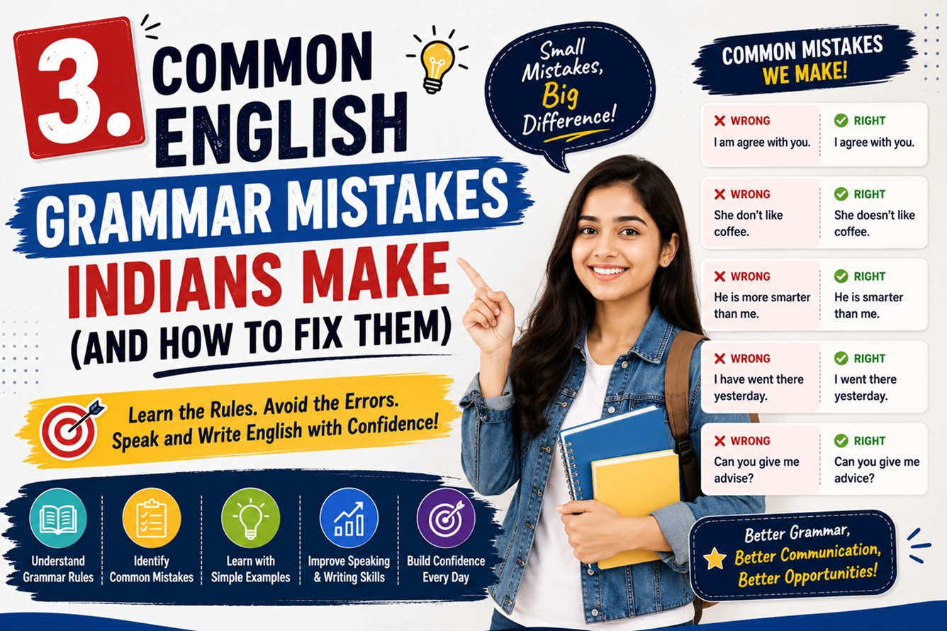 Common English Grammar Mistakes Indians Make (and How to Fix Them)