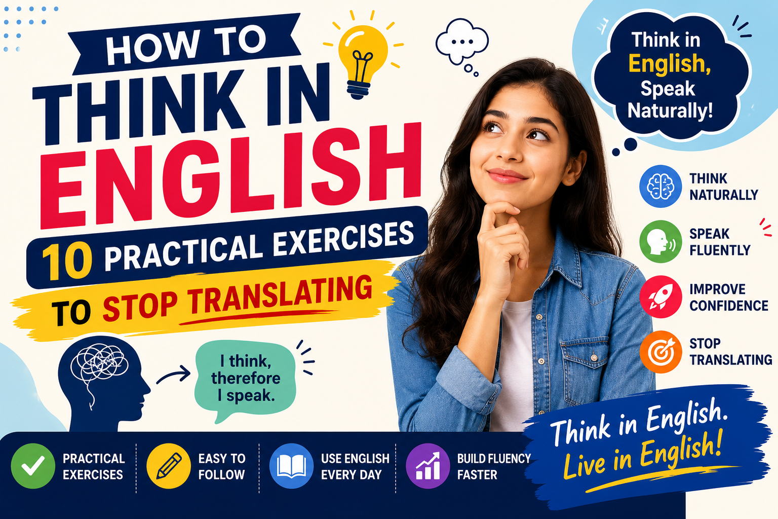 How to Think in English: 10 Practical Exercises to Stop Translating