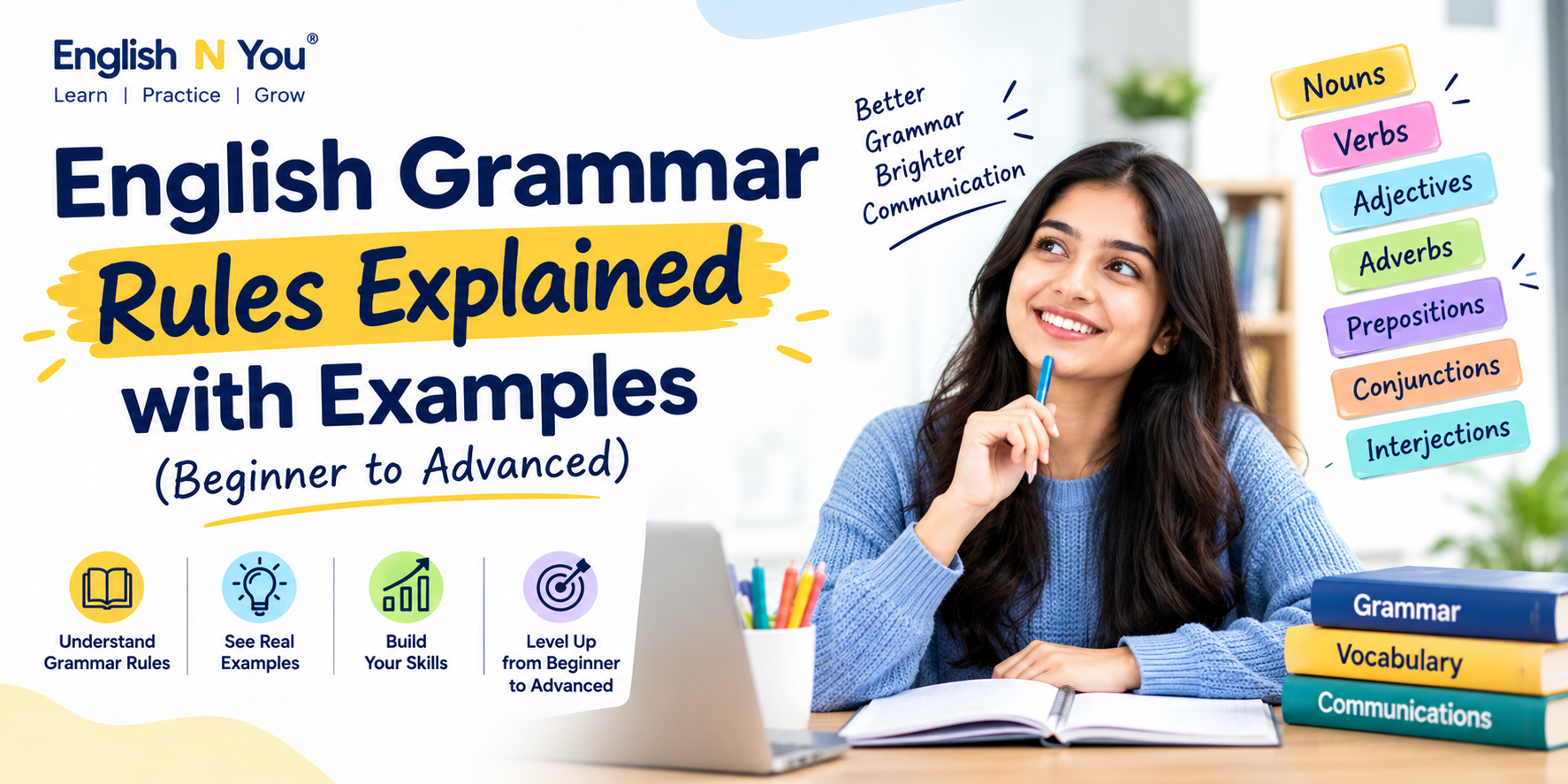 English Grammar Rules Explained with Examples (Beginner to Advanced)